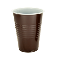 Plastový kelímek PS 0,18 l na kávu hnědo-bílý Plastový kelímek PS 0,18 l na kávu hnědo-bílý