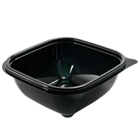 Plastová miska rPET 125x125x53 mm hranatá 375 ml černá Plastová miska rPET 125x125x53 mm hranatá 375 ml černá