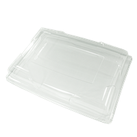 Plastové víko rPET pro podnos hranatý 360x255x55 mm transparentní Plastové víko rPET pro podnos hranatý 360x255x55 mm transparentní