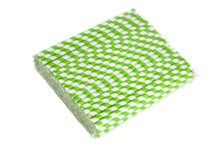 Papírové brčko zeleno-bílé proužky 8/197 mm Papírové brčko zeleno-bílé proužky 8/197 mm