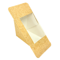 Papírový zatavovací box na sendvič 120x120x70/65 mm hnědý ideal pack® Papírový zatavovací box na sendvič 120x120x70/65 mm hnědý ideal pack®