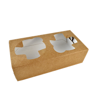 Papírový podnos EKO na 2 kelímky 180x90x50 mm hnědý ideal pack® Papírový podnos EKO na 2 kelímky 180x90x50 mm hnědý ideal pack®