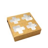 Papírový podnos EKO na 4 kelímky 180x180x50 mm hnědý ideal pack® Papírový podnos EKO na 4 kelímky 180x180x50 mm hnědý ideal pack®