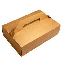 Krabice na dort papírová EKO 27x18x8 cm s uchem KRAFT ideal pack® Krabice na dort papírová EKO 27x18x8 cm s uchem KRAFT ideal pack®