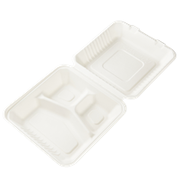 Menu box z cukrové třtiny 200x210x85 mm 3-dílný bílý Menu box z cukrové třtiny 200x210x85 mm 3-dílný bílý