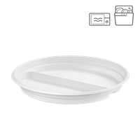 Plastový talíř PP 22 cm 2-dílný opakovaně použitelný ideal pack® Plastový talíř PP 22 cm 2-dílný opakovaně použitelný ideal pack®