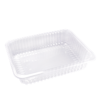 Plastová zatavovací miska 1D transparentní žebrovaná PP 227x178x50 mm ideal pack® Plastová zatavovací miska 1D transparentní žebrovaná PP 227x178x50 mm ideal pack®