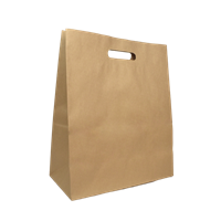 Papírová taška s průhmatem 320+160x390 mm hnědá Papírová taška s průhmatem 320+160x390 mm hnědá