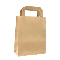 Papírová taška s plochým uchem 180+80x220 mm hnědá Papírová taška s plochým uchem 180+80x220 mm hnědá