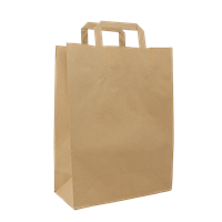 Papírová taška s plochým uchem 260+120x350 mm hnědá Papírová taška s plochým uchem 260+120x350 mm hnědá