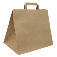 Papírová taška s plochým uchem 320+220x280 mm hnědá Papírová taška s plochým uchem 320+220x280 mm hnědá