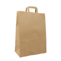 Papírová taška s plochým uchem 320+160x450 mm hnědá Papírová taška s plochým uchem 320+160x450 mm hnědá