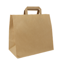 Papírová taška s plochým uchem 320+170x270 mm hnědá Papírová taška s plochým uchem 320+170x270 mm hnědá
