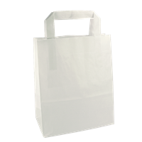 Papírová taška s plochým uchem 180+80x220 mm bílá Papírová taška s plochým uchem 180+80x220 mm bílá