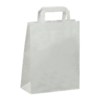 Papírová taška s plochým uchem 220+100x280 mm bílá Papírová taška s plochým uchem 220+100x280 mm bílá