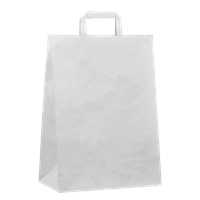 Papírová taška s plochým uchem 320+160x450 mm bílá Papírová taška s plochým uchem 320+160x450 mm bílá
